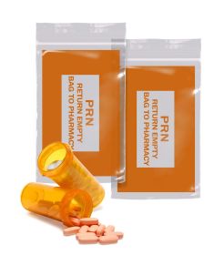 Pack of 1000 Orange PRN Bags, Clear 4 x 6. Zipper Printed Bags 4x6 with 2 mil Thick. Secure Seal Type Closure. Polyethylene Bags for Health Needs